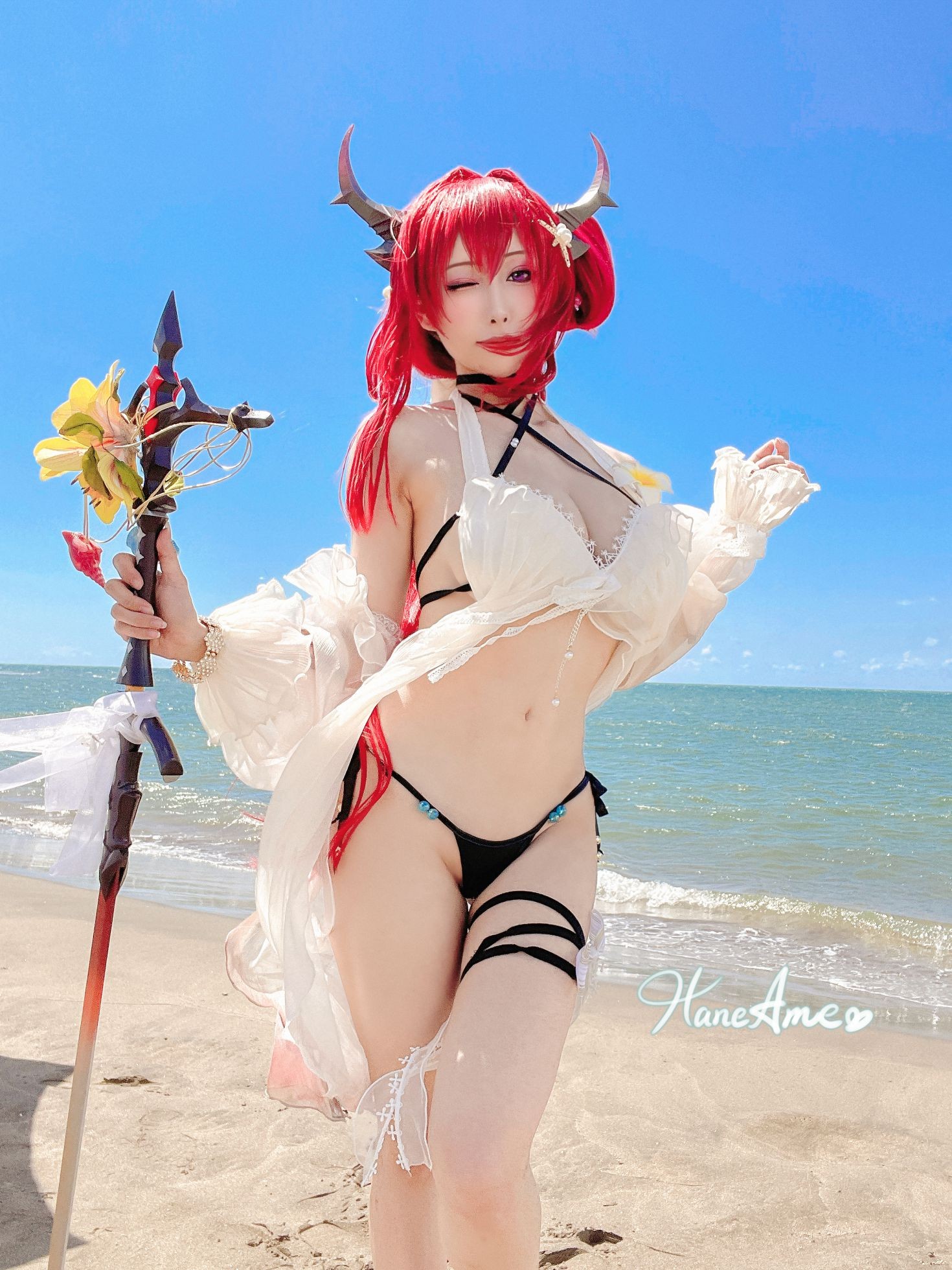 图片[3]-Hane Ame 雨波写真 Arknights Surtr 泳裝-COS世界