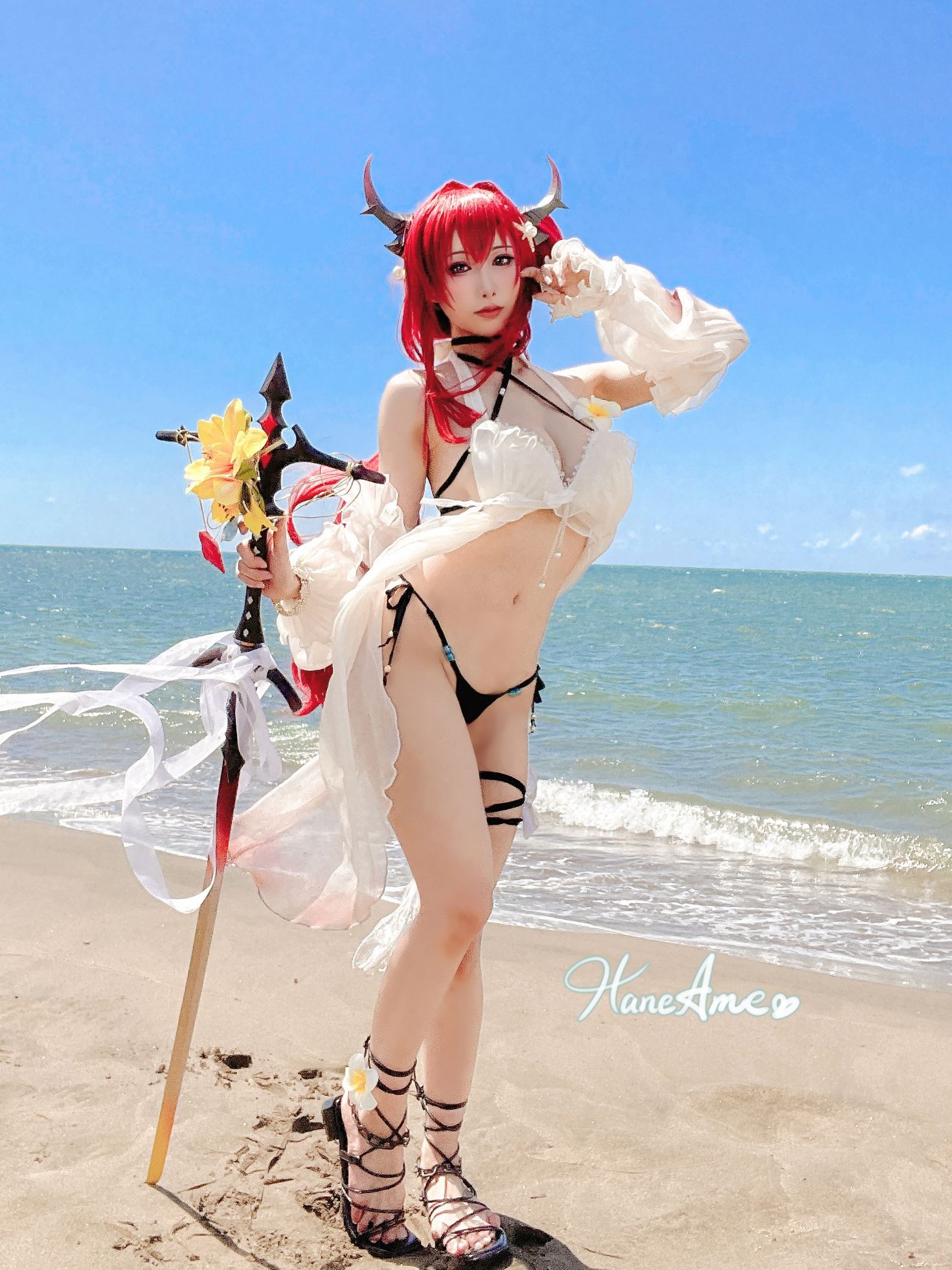图片[4]-Hane Ame 雨波写真 Arknights Surtr 泳裝-COS世界