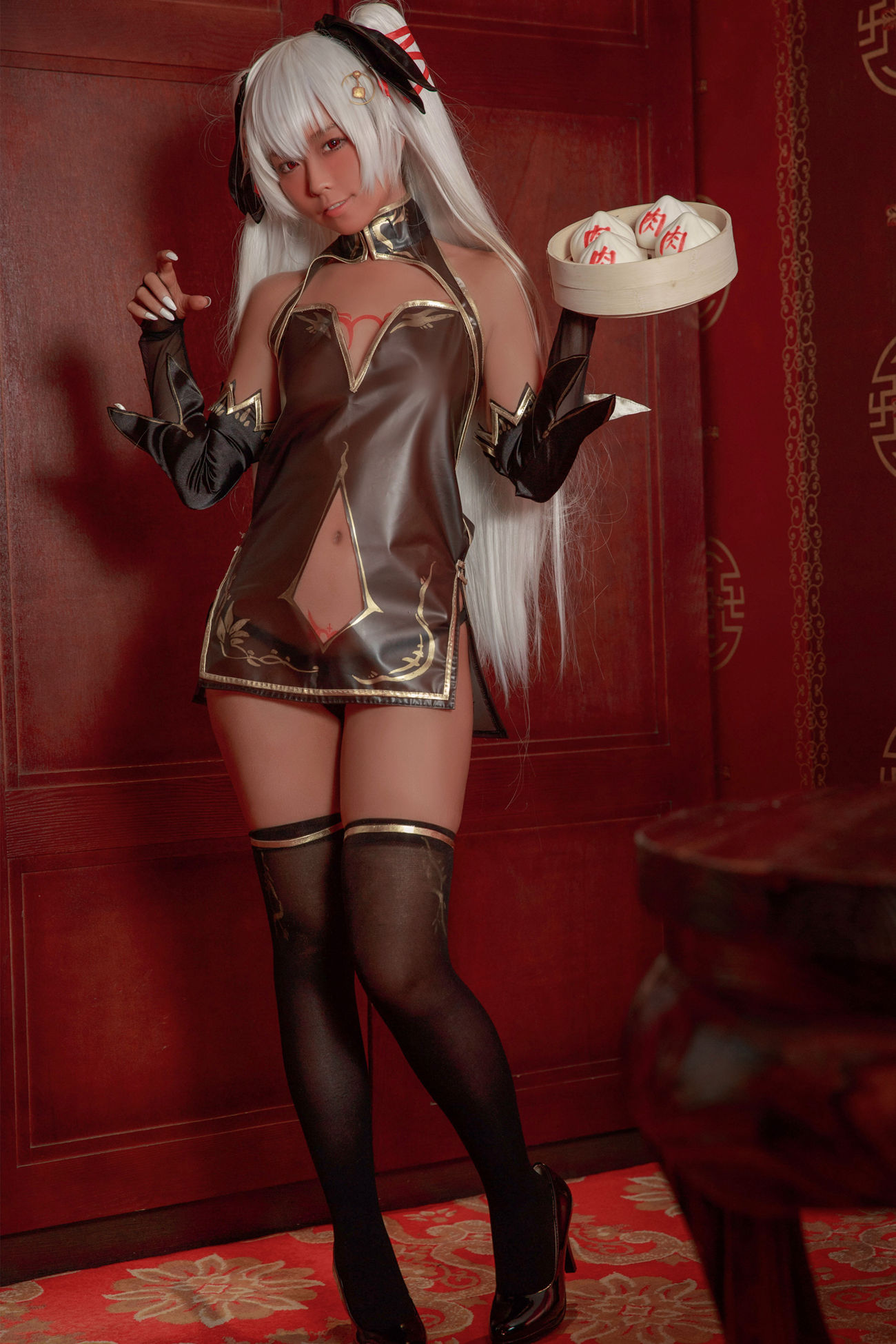 G44不会受伤 褐色旗袍娘-COS世界
