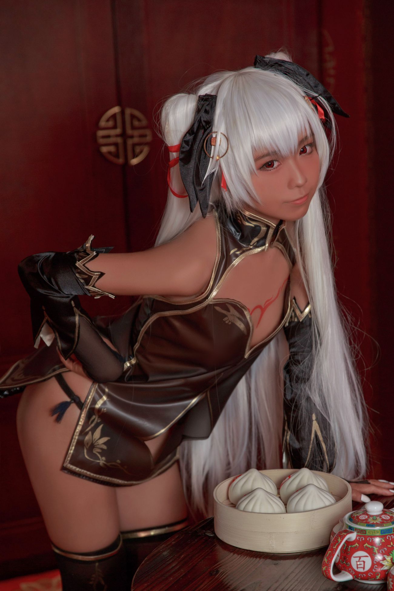图片[2]-G44不会受伤 褐色旗袍娘-COS世界
