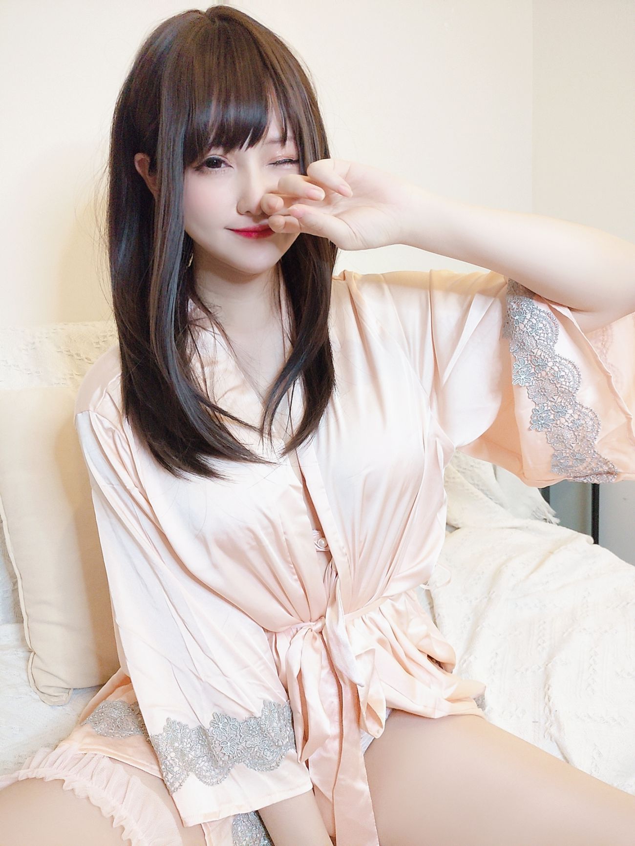 图片[2]-Nyako喵子 妄想彼女との同棲生活睡衣-COS世界