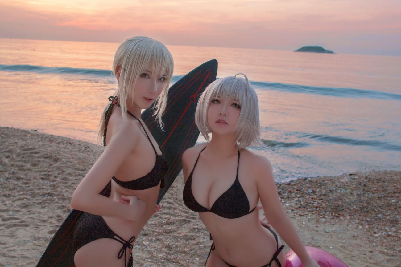 图片[2]-半半子&索索sophia 海边泳装-COS世界