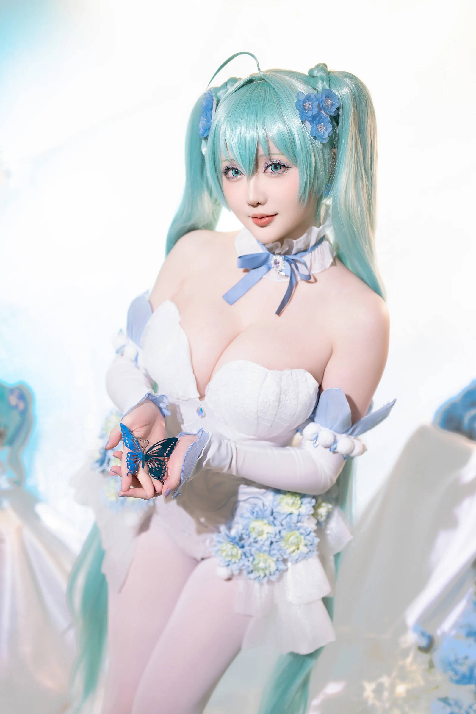 图片[4]-Coser小姐姐星之迟迟 初音未来粉蝶花精灵-COS世界