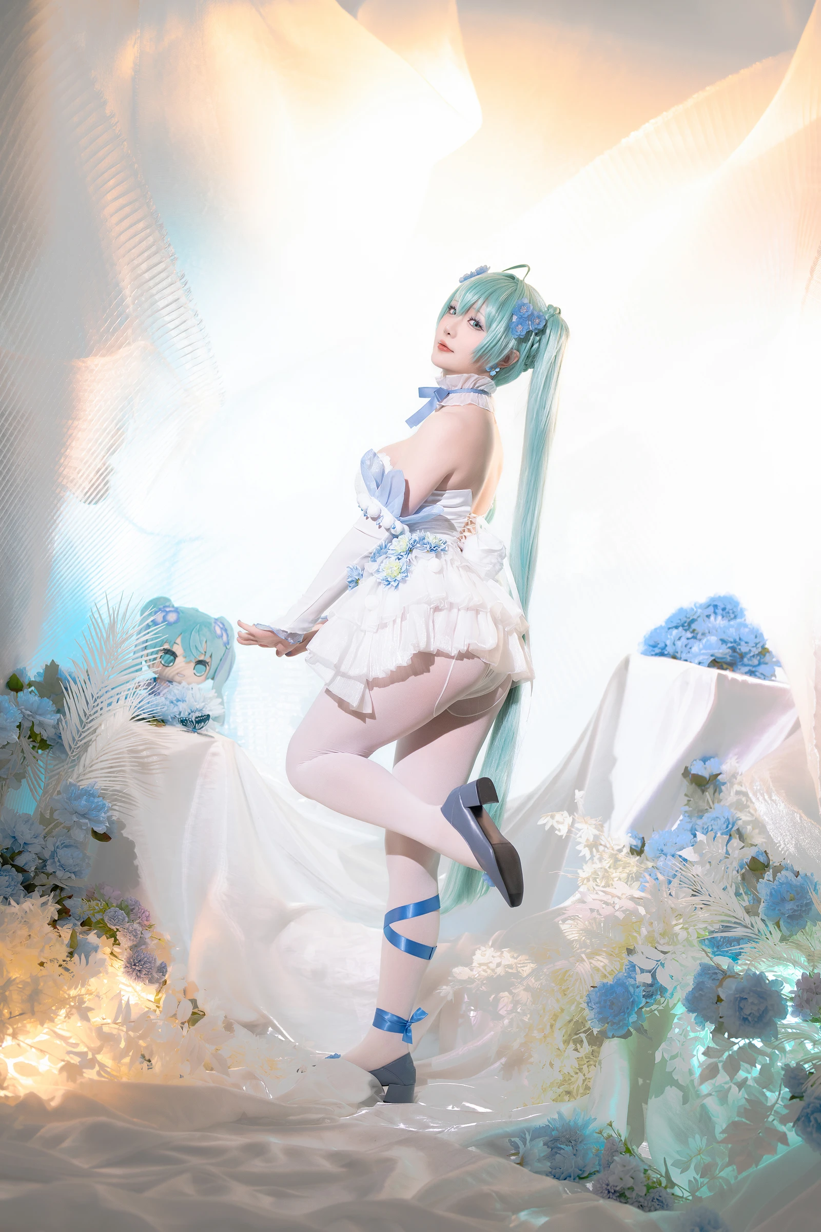 图片[5]-Coser小姐姐星之迟迟 初音未来粉蝶花精灵-COS世界